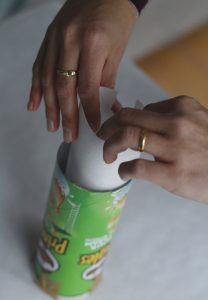 Learn to make your first cold process soap using an empty pringles can