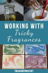 Some cold process soap recipes and techniques only work if you know how to handle your fragrance. #coldprocess #soap #handmadesoap #DIY