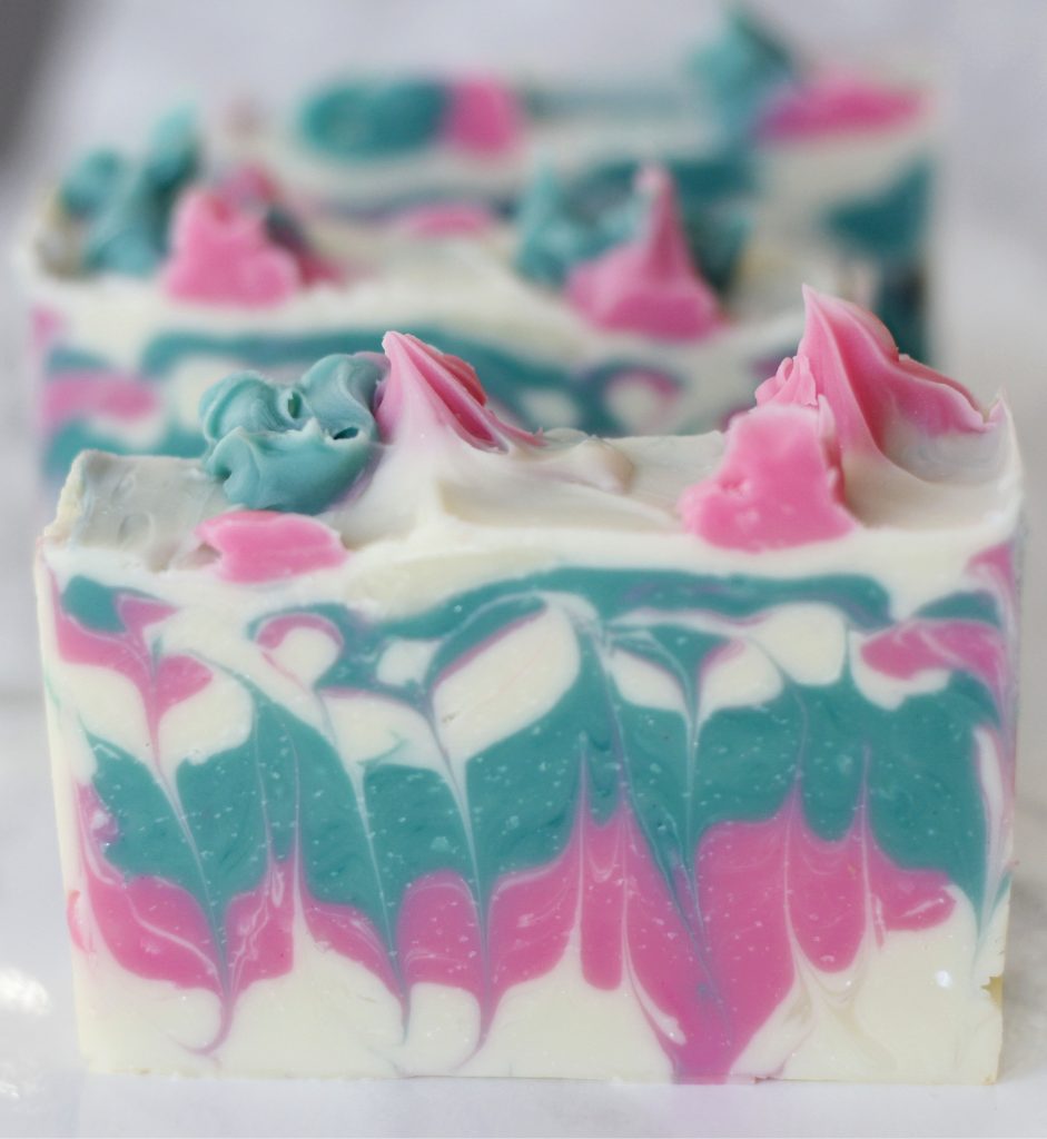 I show you how to make this beautiful spring soap without using coconut oil