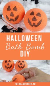 Looking for easy Halloween DIY crafts? These bath bombs are perfect for kids to make. The recipe for these cute pumpkins make for awesome non candy treats, decorations or handmade gifts. #Halloween #crafts #DIY #bathbombs 