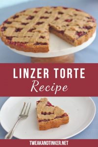 This linzer torte recipe is is an original from Austria. It's a traditional Christmas cake filled with raspberry jam. #christmasbaking #baking #bakingrecipe 