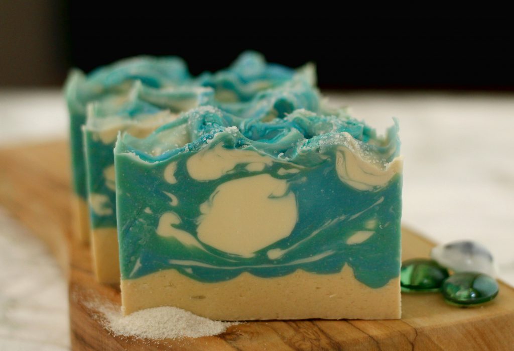 Cold process soap using real sand