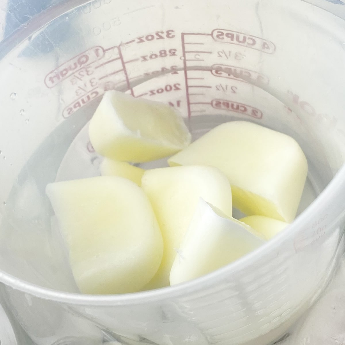 cubes of frozen milk.
