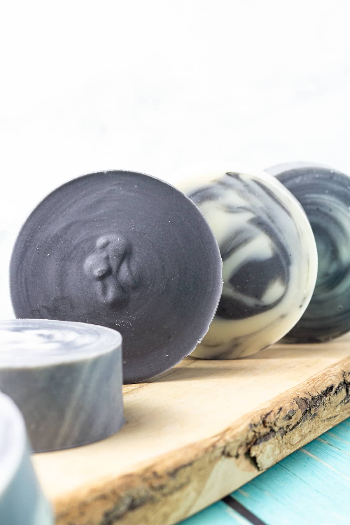 round charcoal soap.