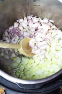 chopped onions in instant pot.